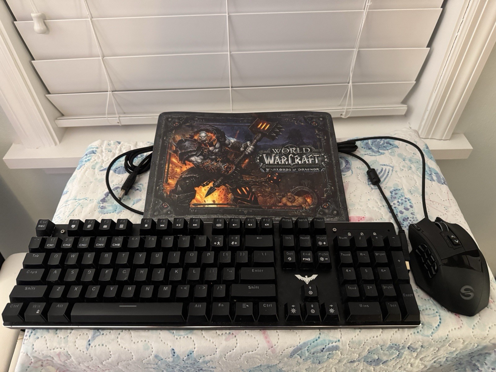 Gaming Havit Mechanical Keyboard HV-KB380L + UtechSmart 16400DPI Mouse + WoW Pad