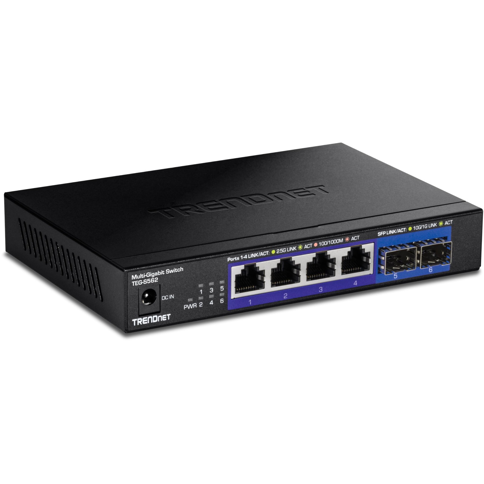 6-Port Unmanaged Multi-Gig Switch, 4 x 2.5GBASE-T Ports, 2 x 10G SFP+ Ports F...
