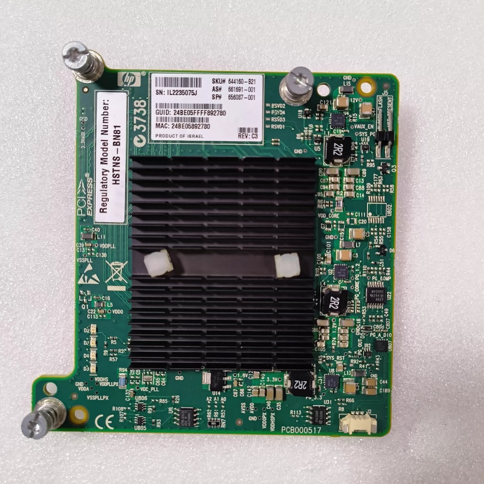 HPE QDR InfiniBand 10Gb 2-Port 544+M Adapter HSTNS-BN81 644160-B21 656087-001