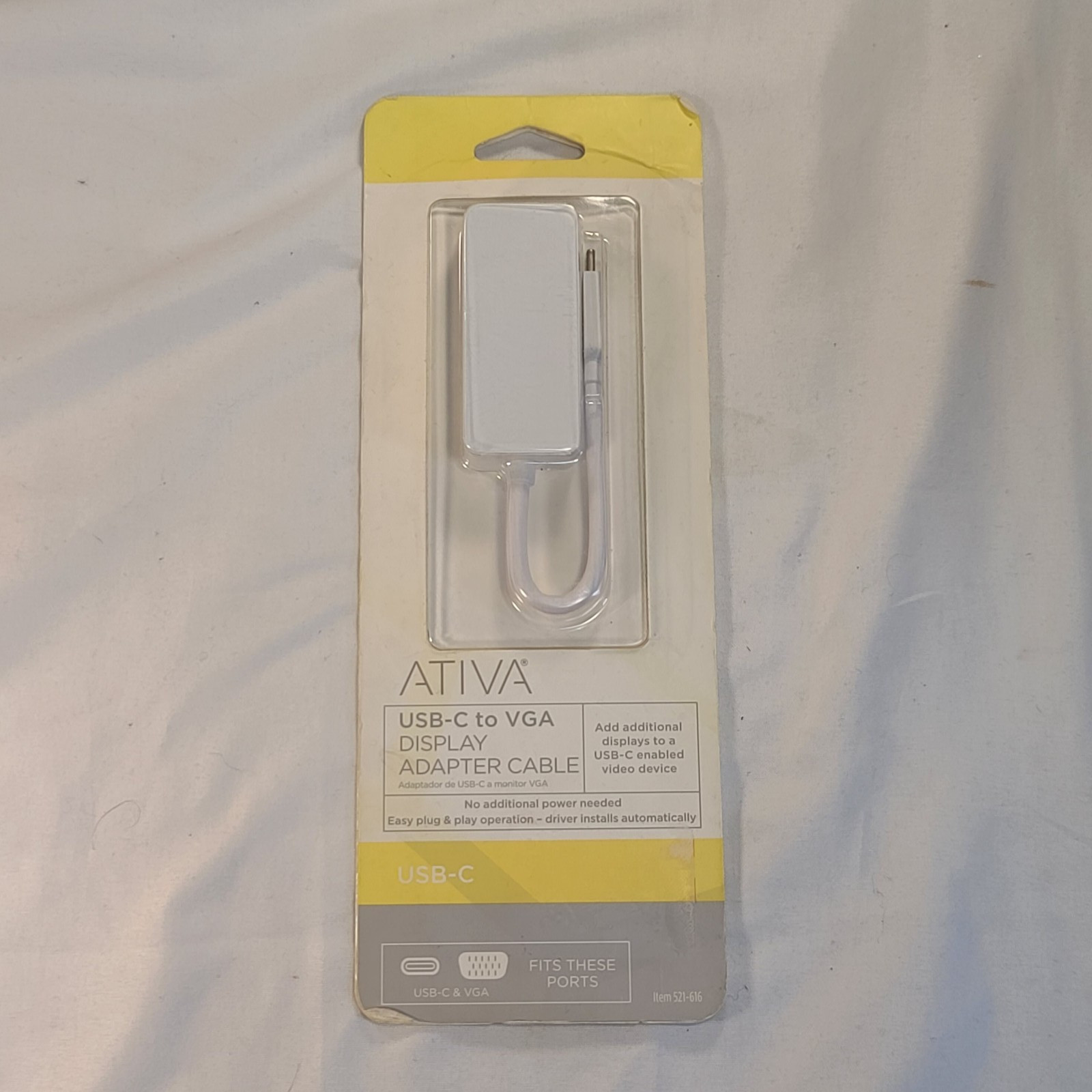 Ativa USB-C to VGA Display Adapter Cable New Sealed