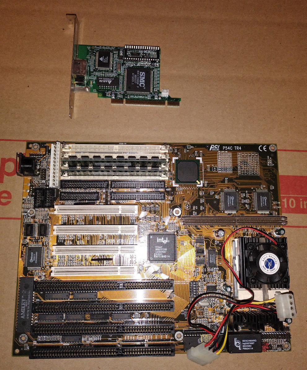 Retro MSI MS5128 VER 1.1 P54C TR4 Socket 7 AT Motherboard w Pentium 120 32MB RAM