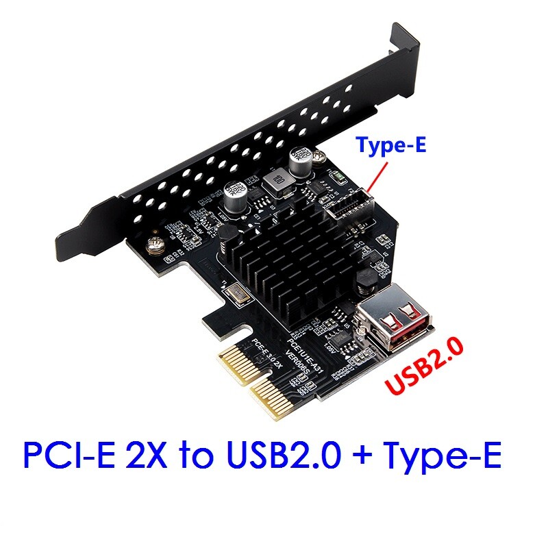 Pci-express 3.0 2x to Type-e USB 3.1 Gen2 10Gbps+USB 2.0 port expansion card