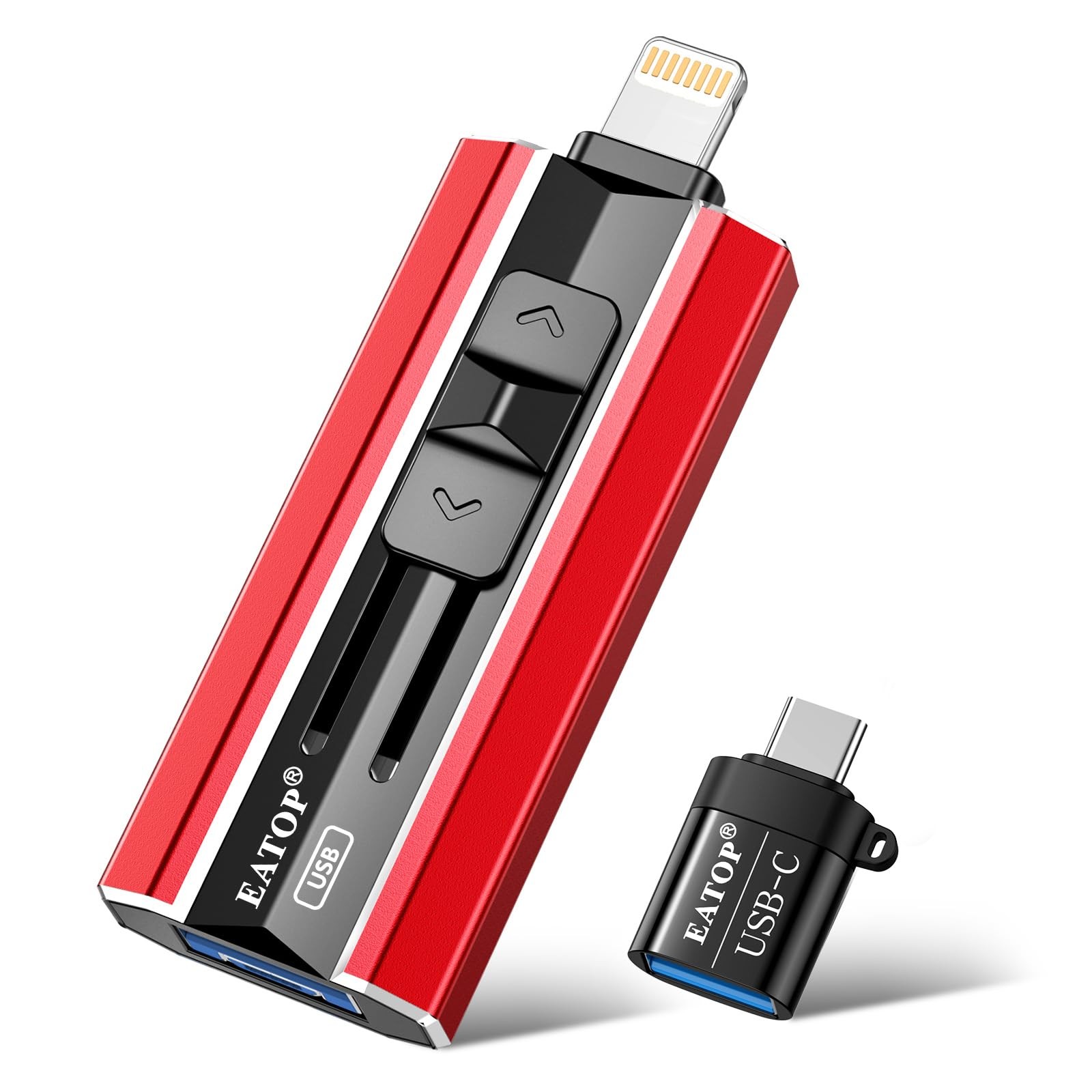 512GB Flash Drive iPhone iPad Photo Backup External Memory No App Red EATOP