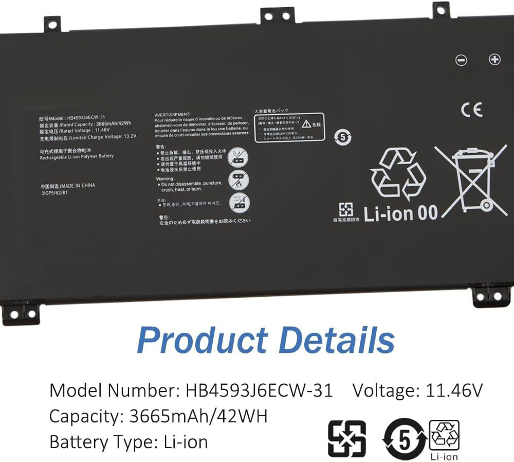 ✅42WH HB4593J6ECW-31 Battery for Huawei MateBook 13 2020 WRT-W29 WRTB-WFE9L