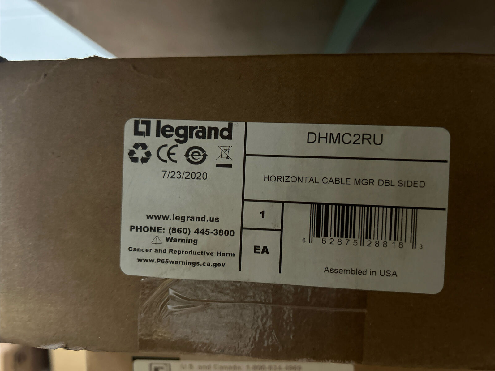 Legrand-Ortronics DHMC2RU Horizontal Cable Manager Double Sided