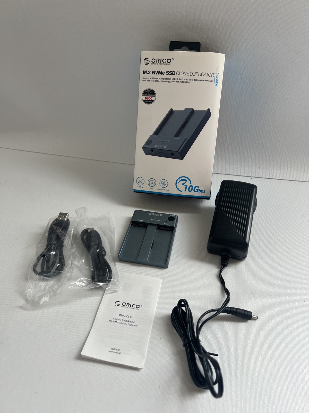ORICO M.2 NVMe SSD Clone Duplicator 10Gbps (M2P2-C3-3)