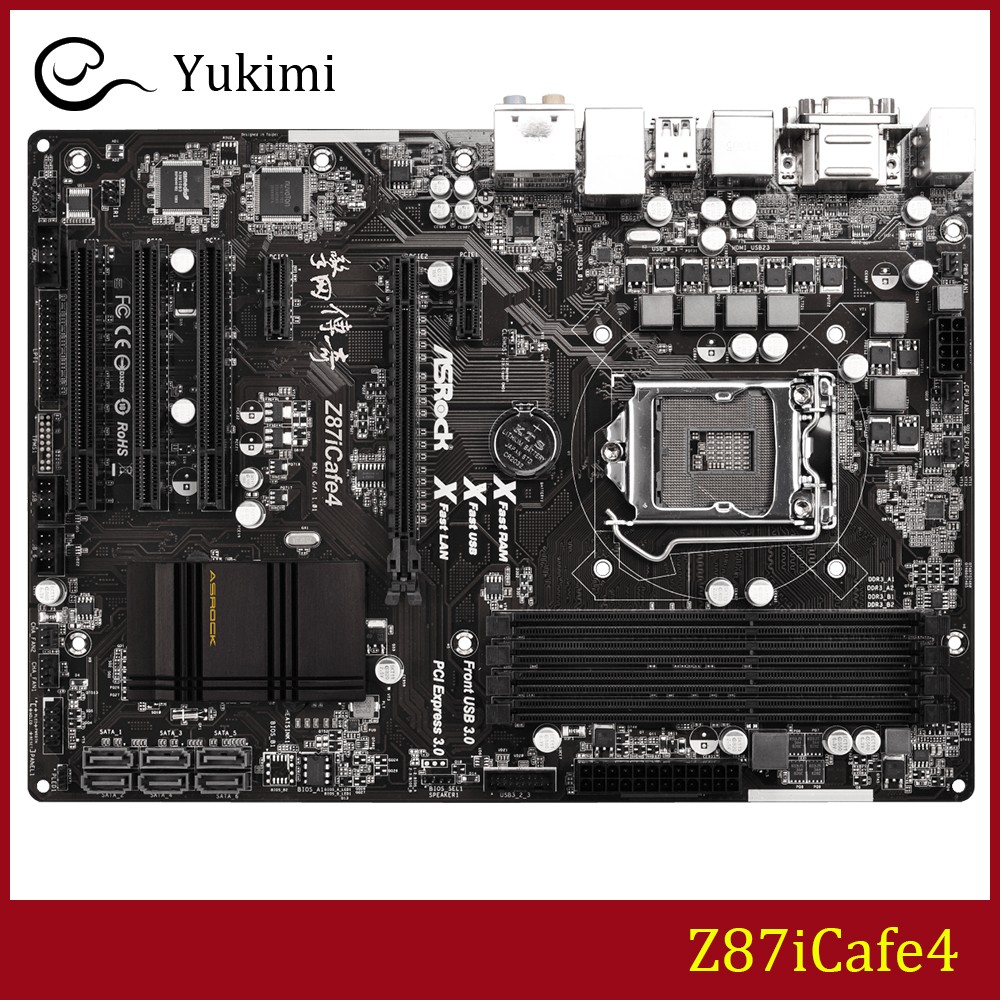 FOR ASROCK Z87iCafe4 DDR3*4 32GB LGA 1150 HDMI DVI-D D-Sub Ｍotherboard Test OK