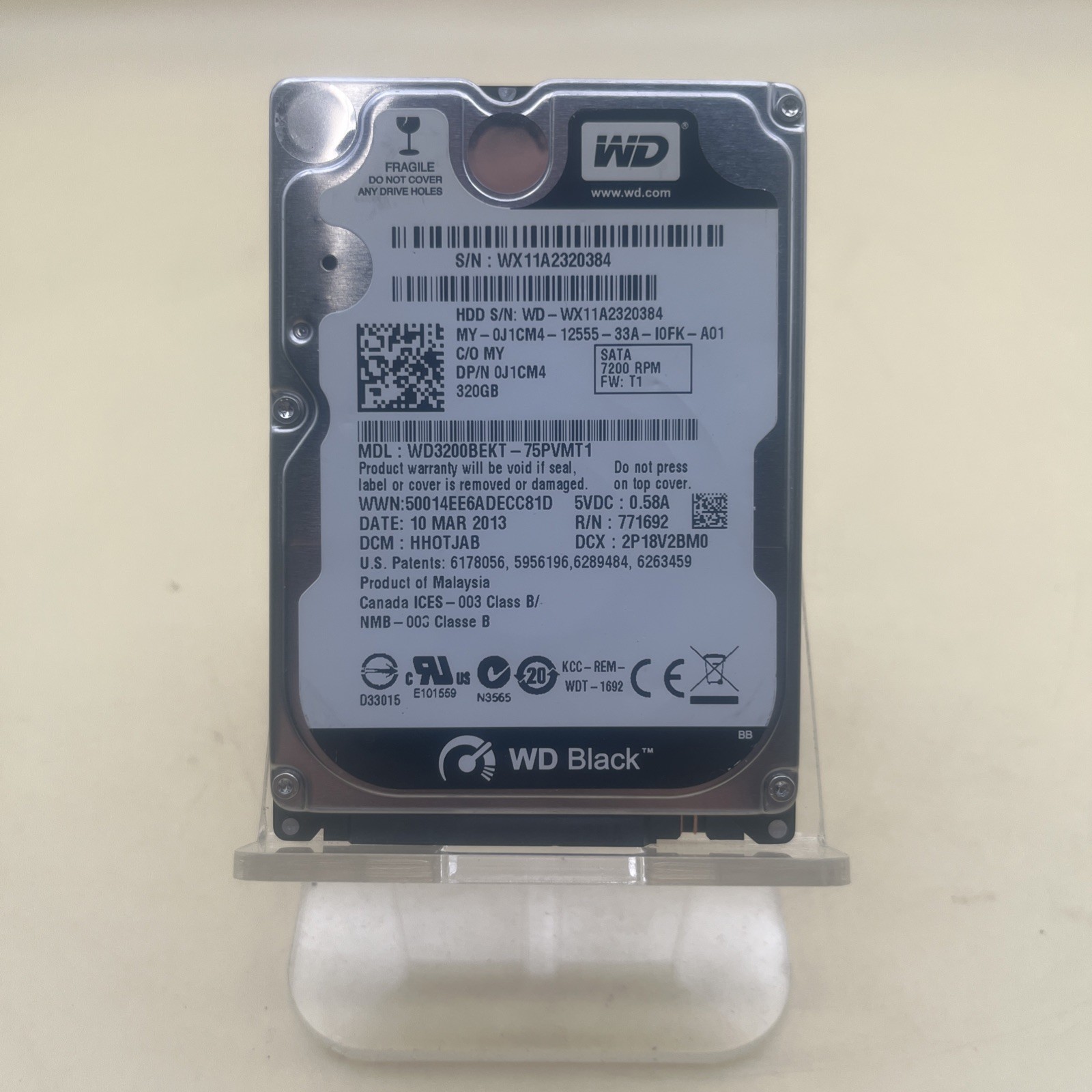 Western Digital 320GB WD3200BEKT, 2.5" SATA 7200 RPM