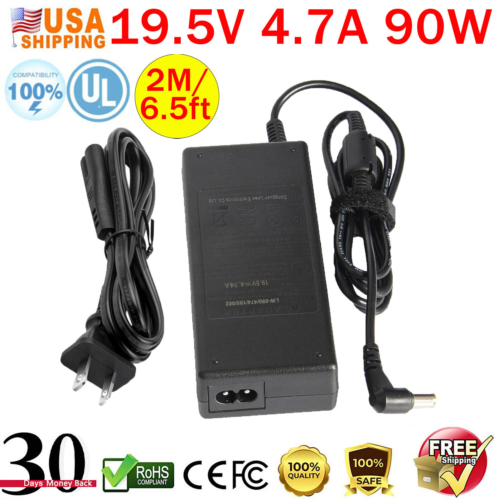 AC Adapter Charger for Sony Vaio Series Laptop 19.5V 4.7A 90W Power Supply 