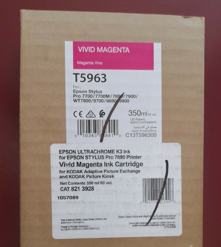 04-2022 Genuine EPSON T5963 Vivid Magenta Ink 350ml for 7700/7890/7900/9890/9900