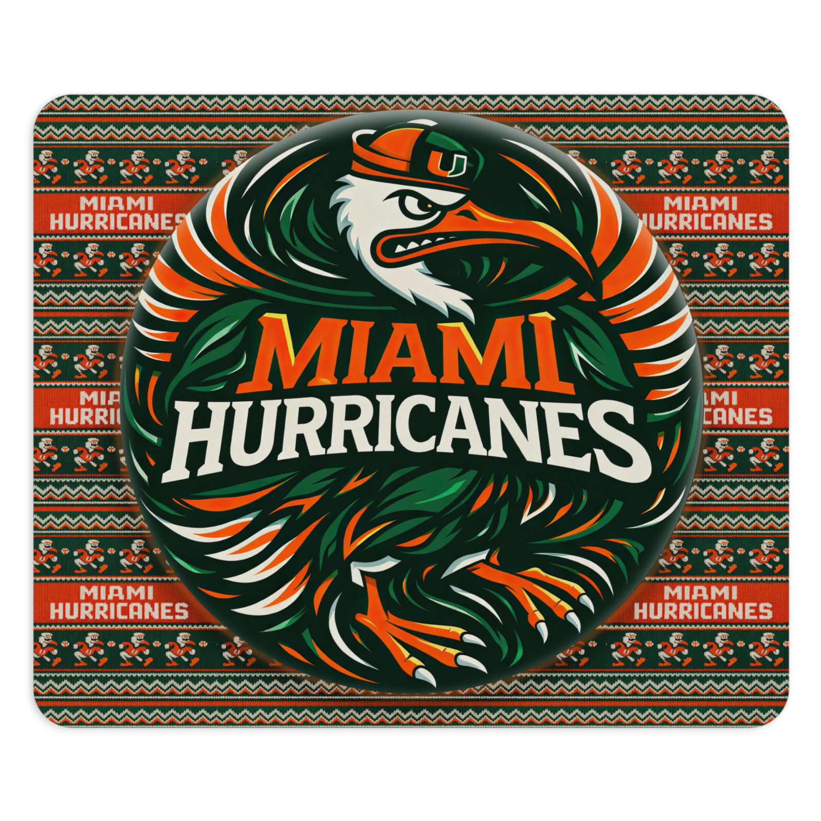 Miami Hurricanes  Mouse Pad - The U Design 9.5"x8" | Go Dawgs UGA Fan Gift
