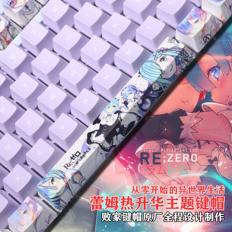 Re: Life in a different World Rem Anime Kawaii Keycaps PBT Cherry Height 108 pcs