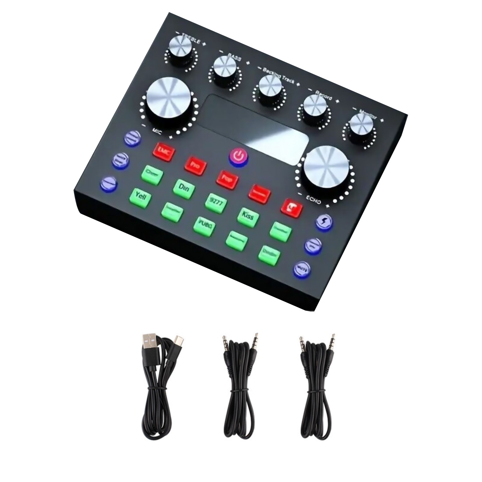 1set V8S Sound Card W/Voice Changer External Audio Devices Wide Compatibility
