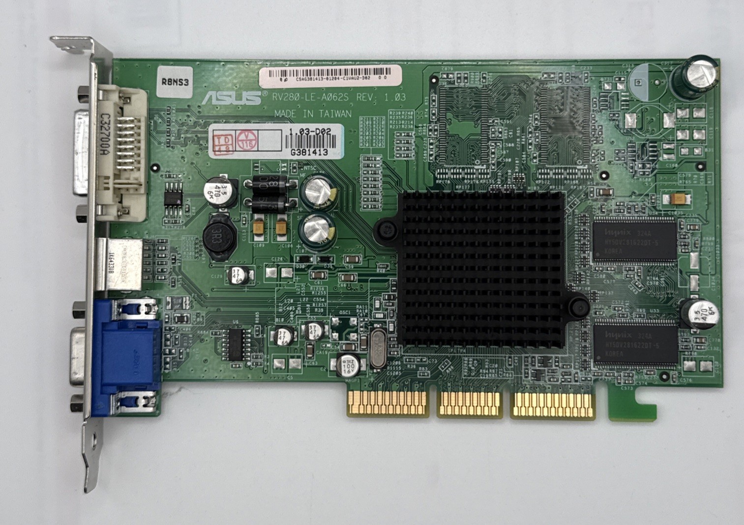 ASUS ATI RADEON 9200 128MB RV280-LE-A062S AGP Sony Vaio AGP  Video Card Graphics
