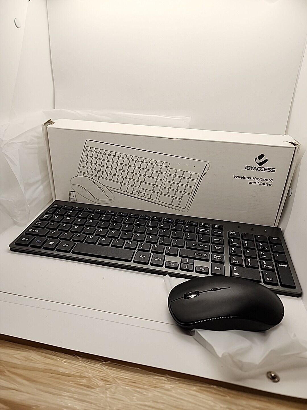 JOYACCESS Wireless Keyboard & Mouse Full Size [KB2US] Gray (Bluetooth) New Open