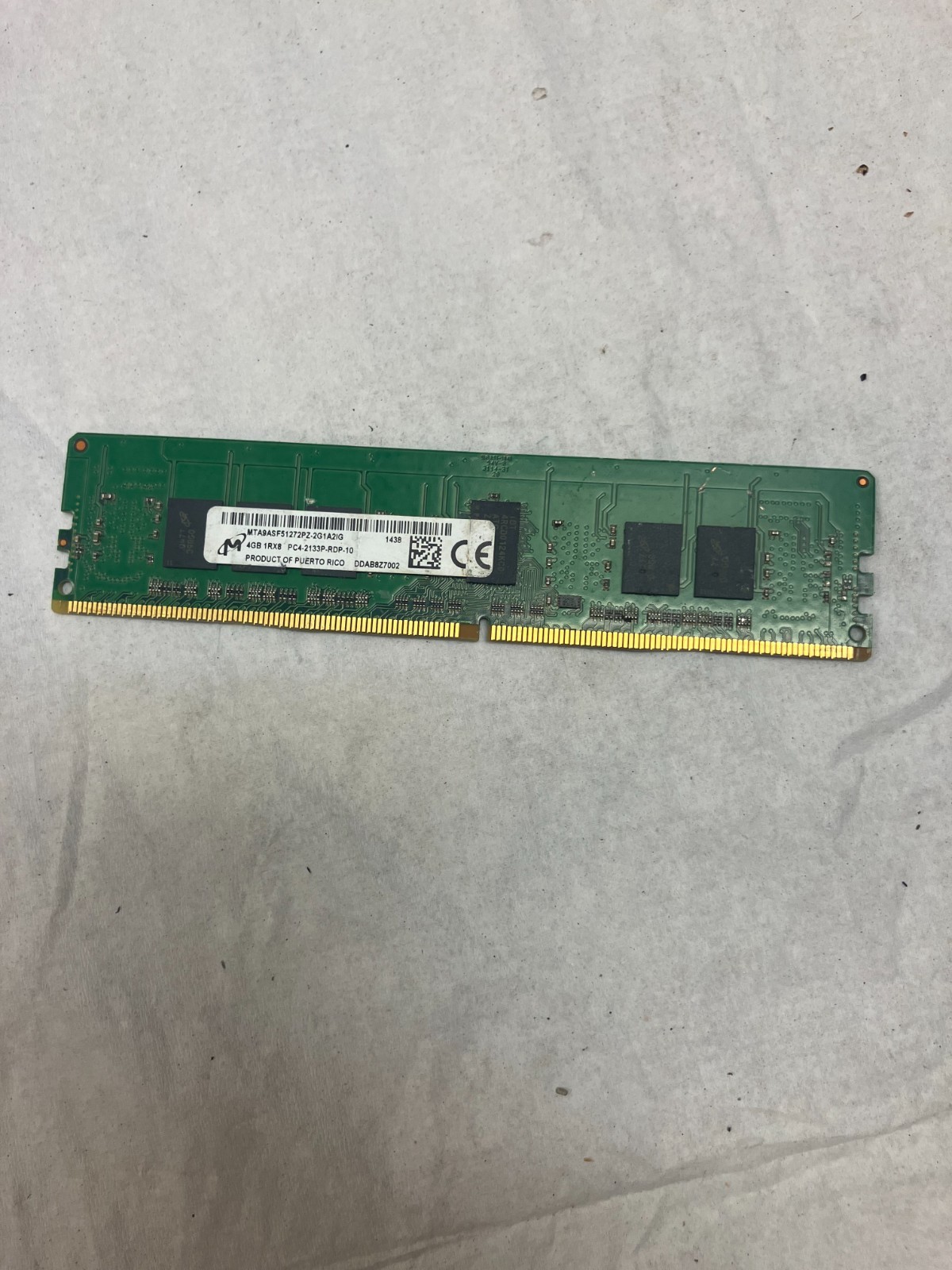 Micron 4GB 1RX8 PC4-2133P-RDP-10 ECC REG RAM P/N: MTA9ASF51272PZ-2G1A2IG Tested