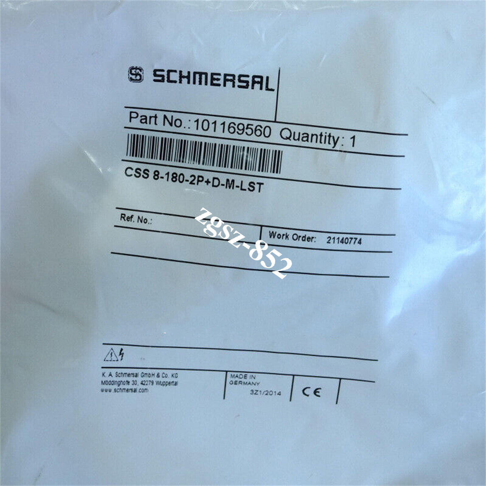 CSS 8-180-2P+D-M-LST 101169560 Schmersal Safety Switch Brand New FedEx or DHL