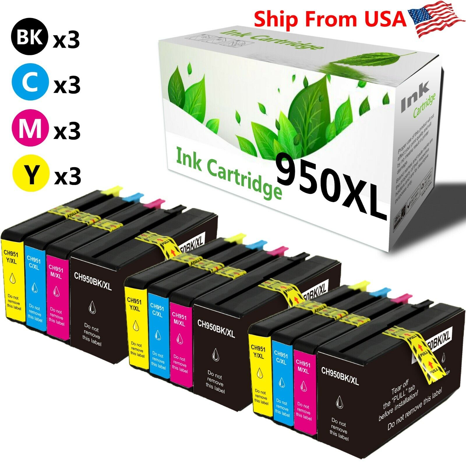 12PK 950XL 950 XL Ink Cartridge for HP OfficeJet Pro 8100 8630 Printer