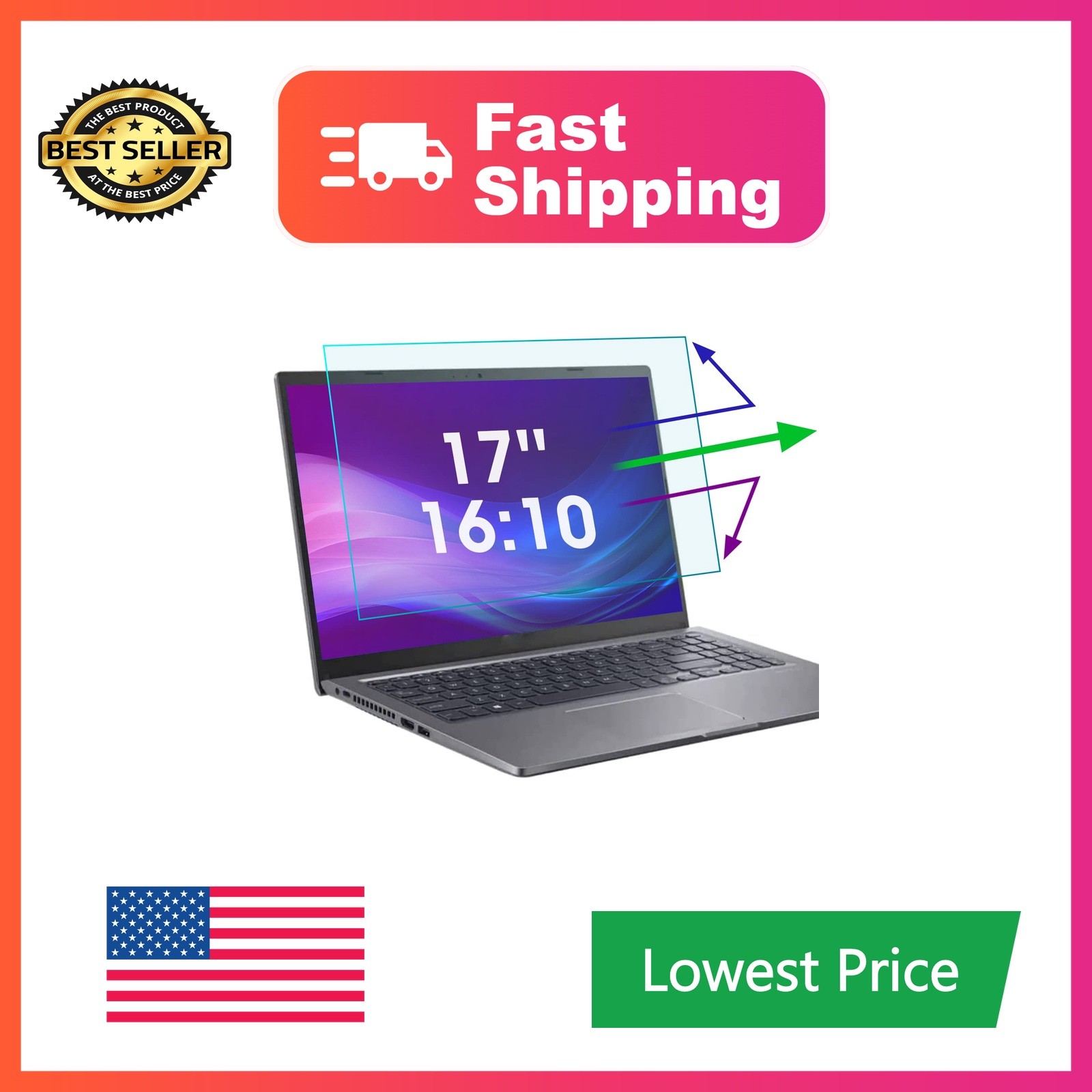 2 Pack Anti Blue Light Screen Protector for Eye Anti Glare Blue Light Screen