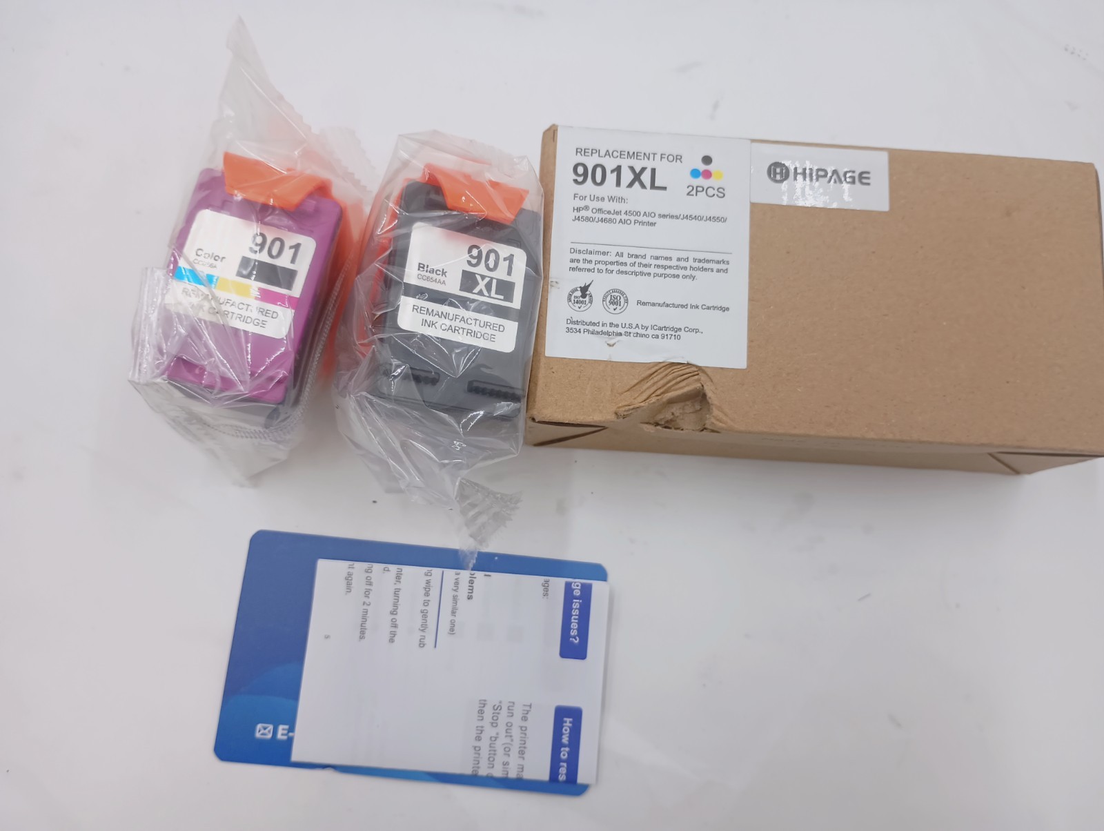 HIPAGE REPLACEMENT 901XL 2PC BLACK & TRI-COLOR FOR HP OFFICEJET 4500 SERIES NEW