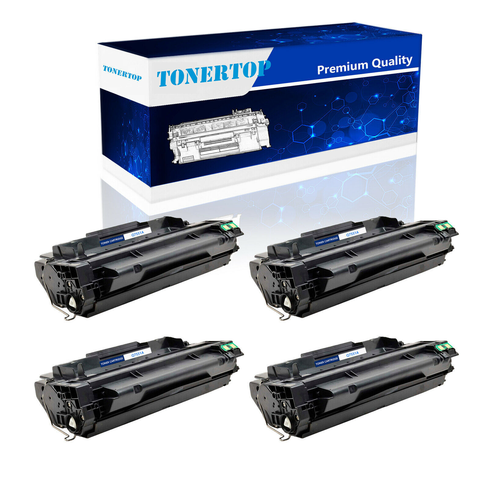 4PK Q7551A Toner Cartridge Fits For HP LaserJet P3005 P3005d P3005dn M3027 M3035