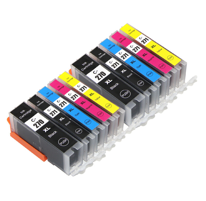 10 PK Printer Ink with chip for Canon 270 271 Pixma TS5020 TS6020 MG6820 MG6821