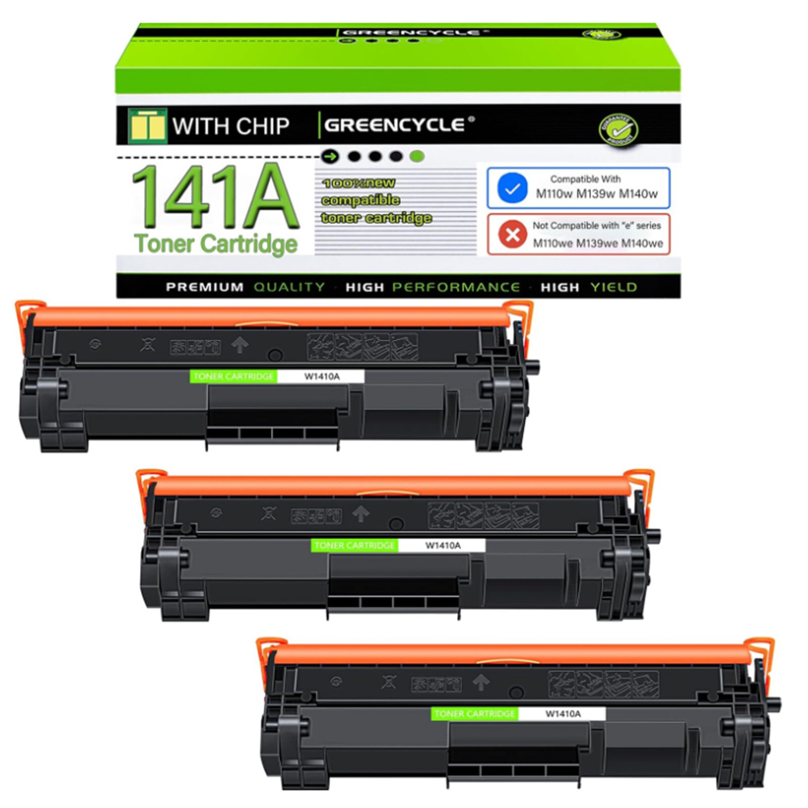 3PCS 141A W1410A Toner Cartridges for HP M110w M139w M140w Black,~NEW CHIP
