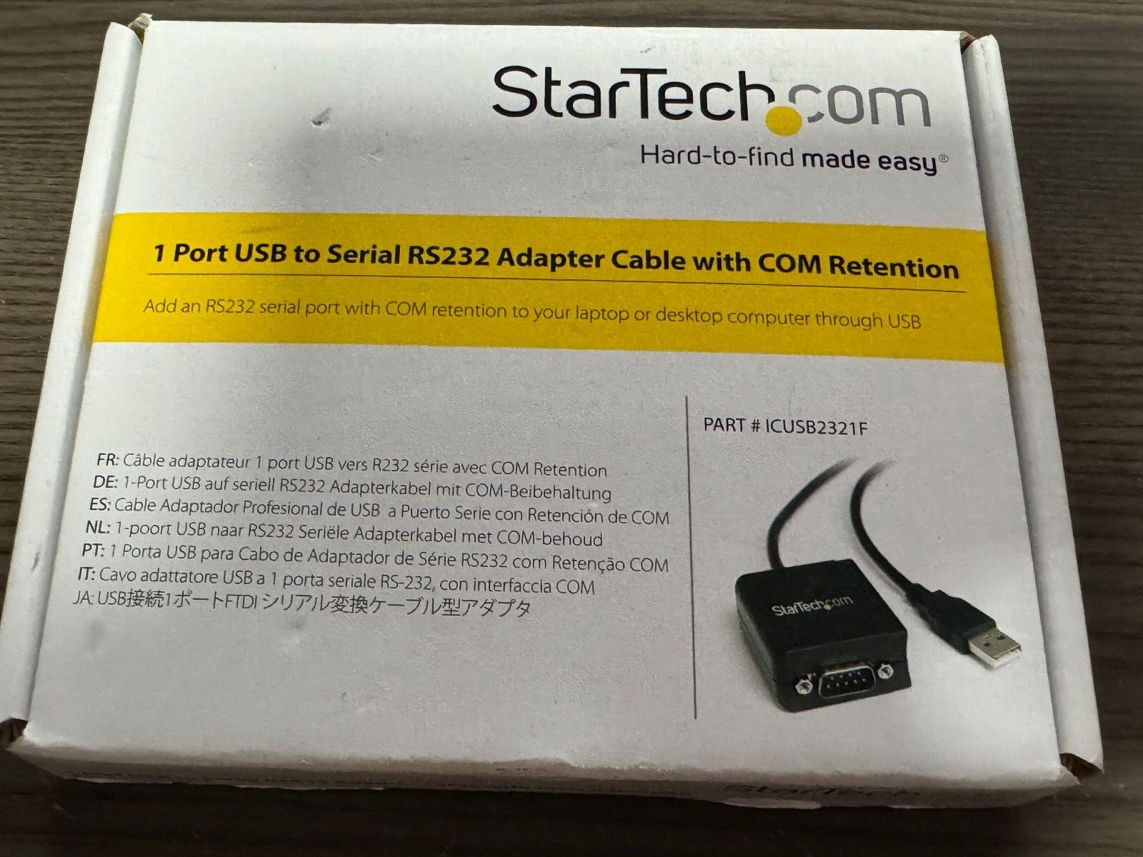 StarTech ICUSB2321F 1 Port USB to Serial RS232 Adapter Cable with COM Retention