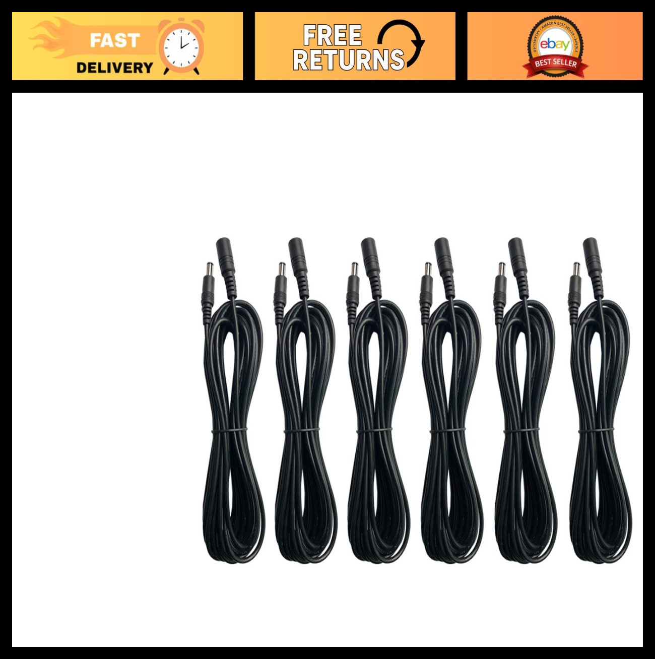 12V Power Adapter Extension Cable 6ft 2.1mm x 5.5mm Male to Female for CCTV, LED
