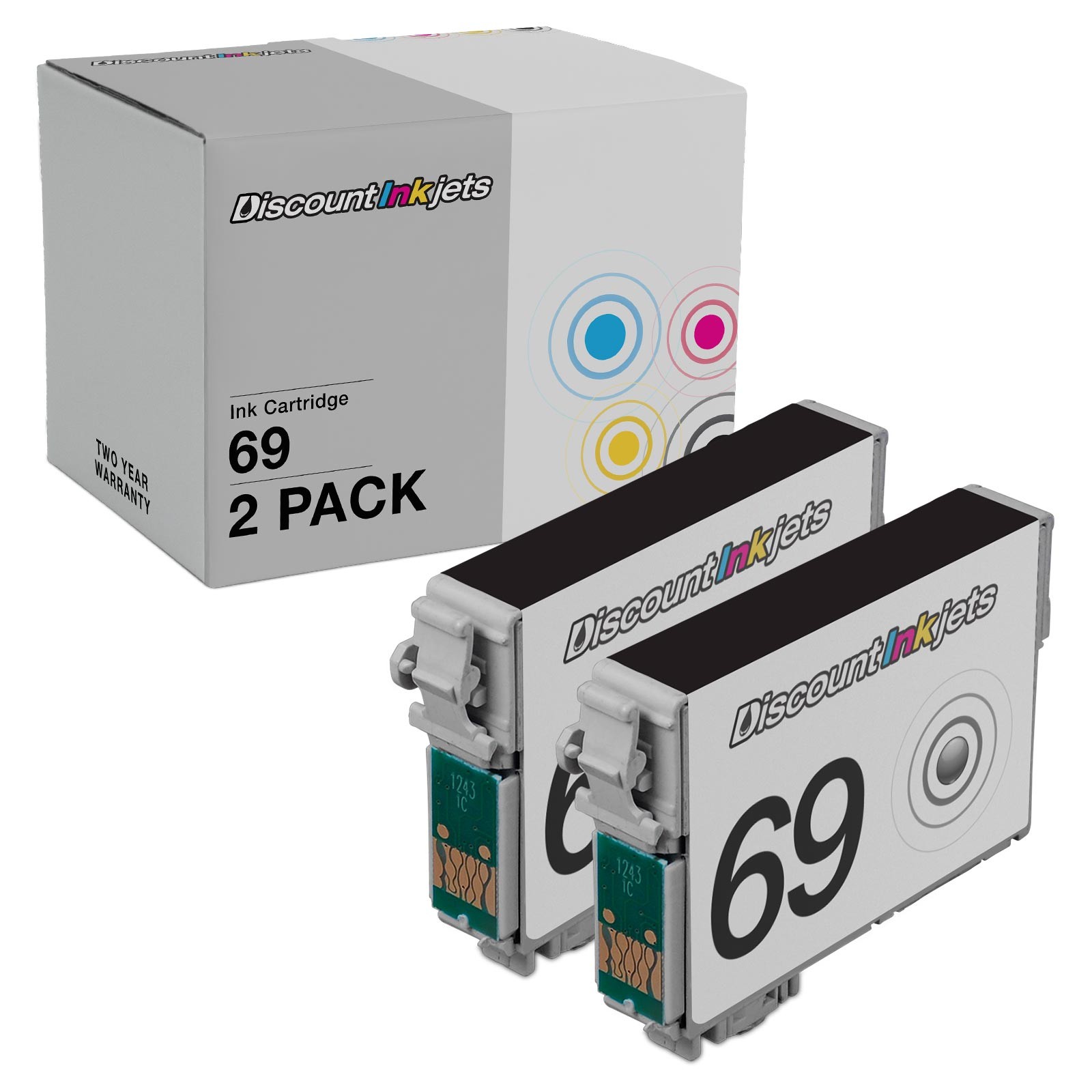 2pk T069 T069120 BLACK Reman Ink Cartridge for Epson Workforce 30 310 615 Stylus