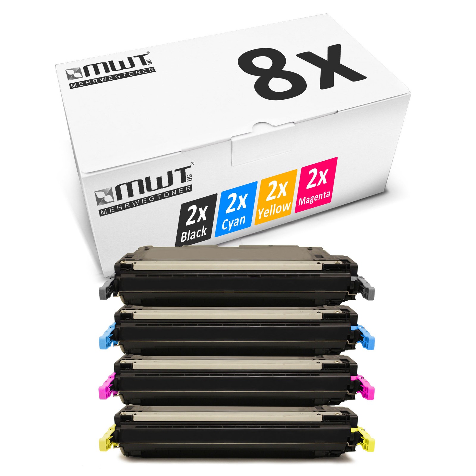 8x MWT Compatible HP 501A 502A Toner Cartridge for Color LaserJet 3600-N 3600-DN
