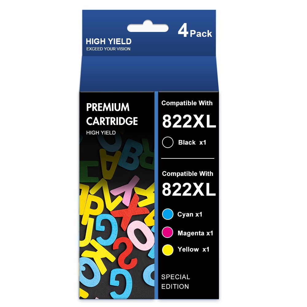 4 822XL Premium Ink Cartridge Compatible for Epson Workforce Pro WF-3820 WF-4830