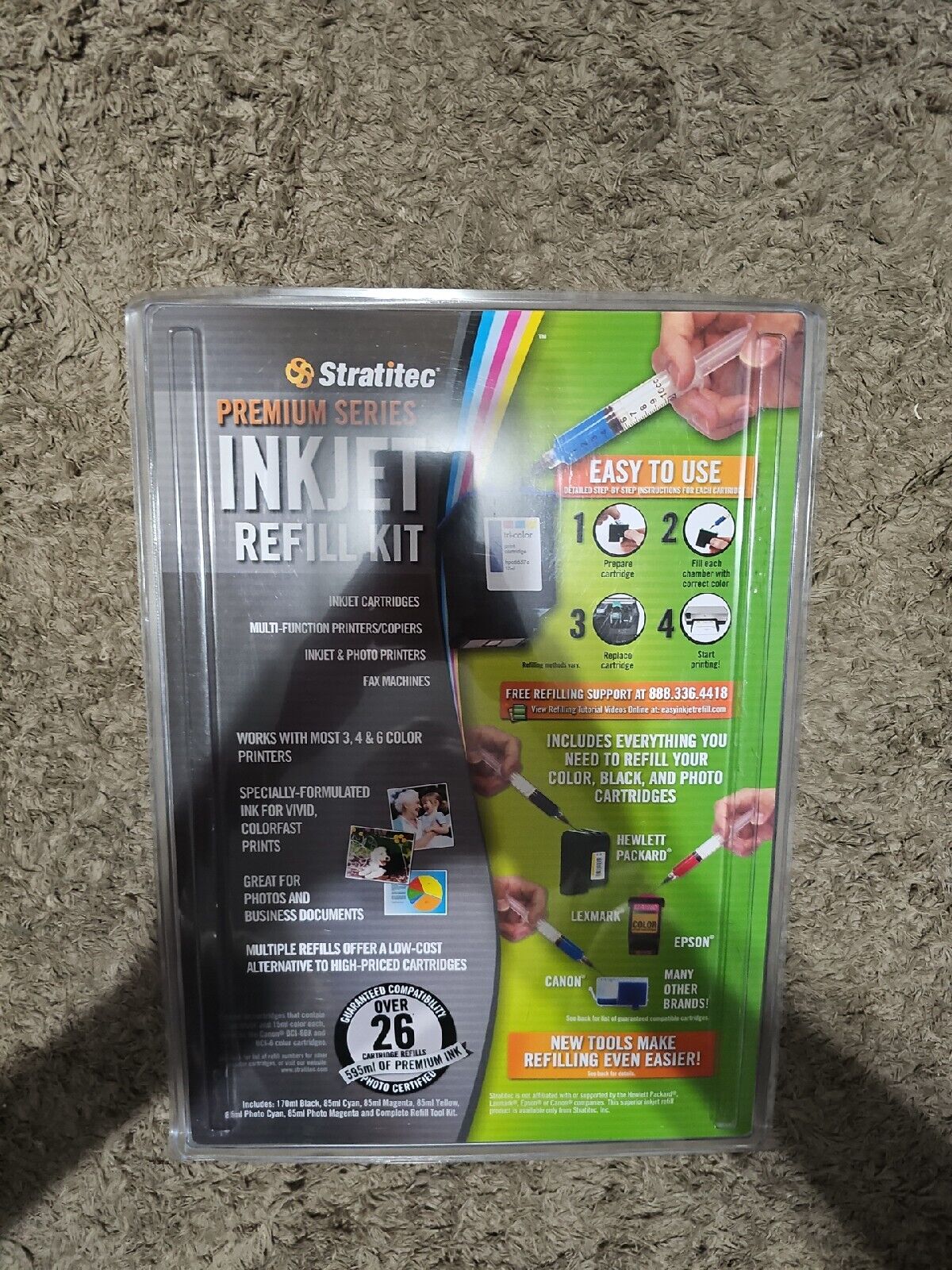 Stratitec Premium Series Inkjet Refill Kit EIR595 New Canon Epson Compatible Ink