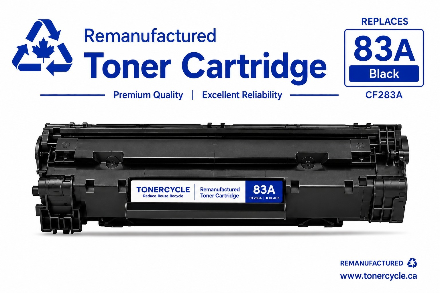 Replacement 83A CF283A Black Toner Cartridge for HP M125 M127 M201 M225