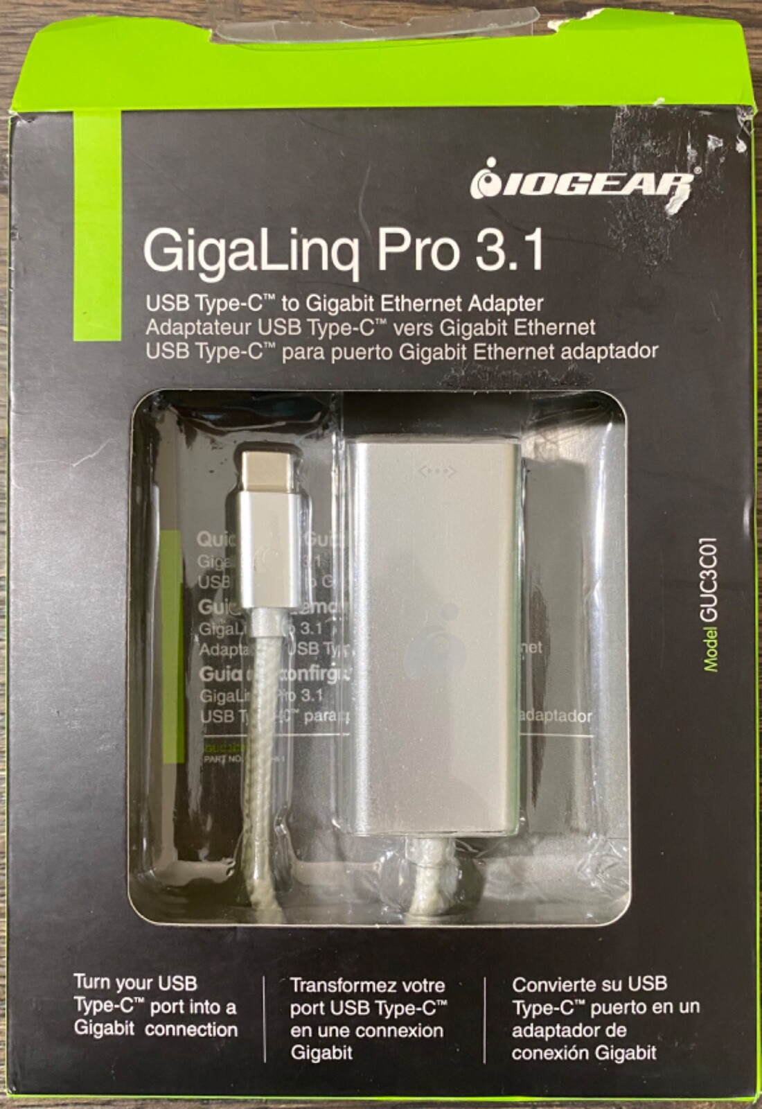 IOGEAR GigaLinq Pro USB 3.1 USB Type-C to Gigabit Ethernet Adapter (GUC3C01)