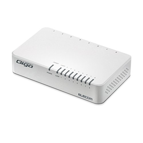 Elecom switching hub Gigabit-capable 8-port AC power EHC-G08PA2-W JAPAN [34y]