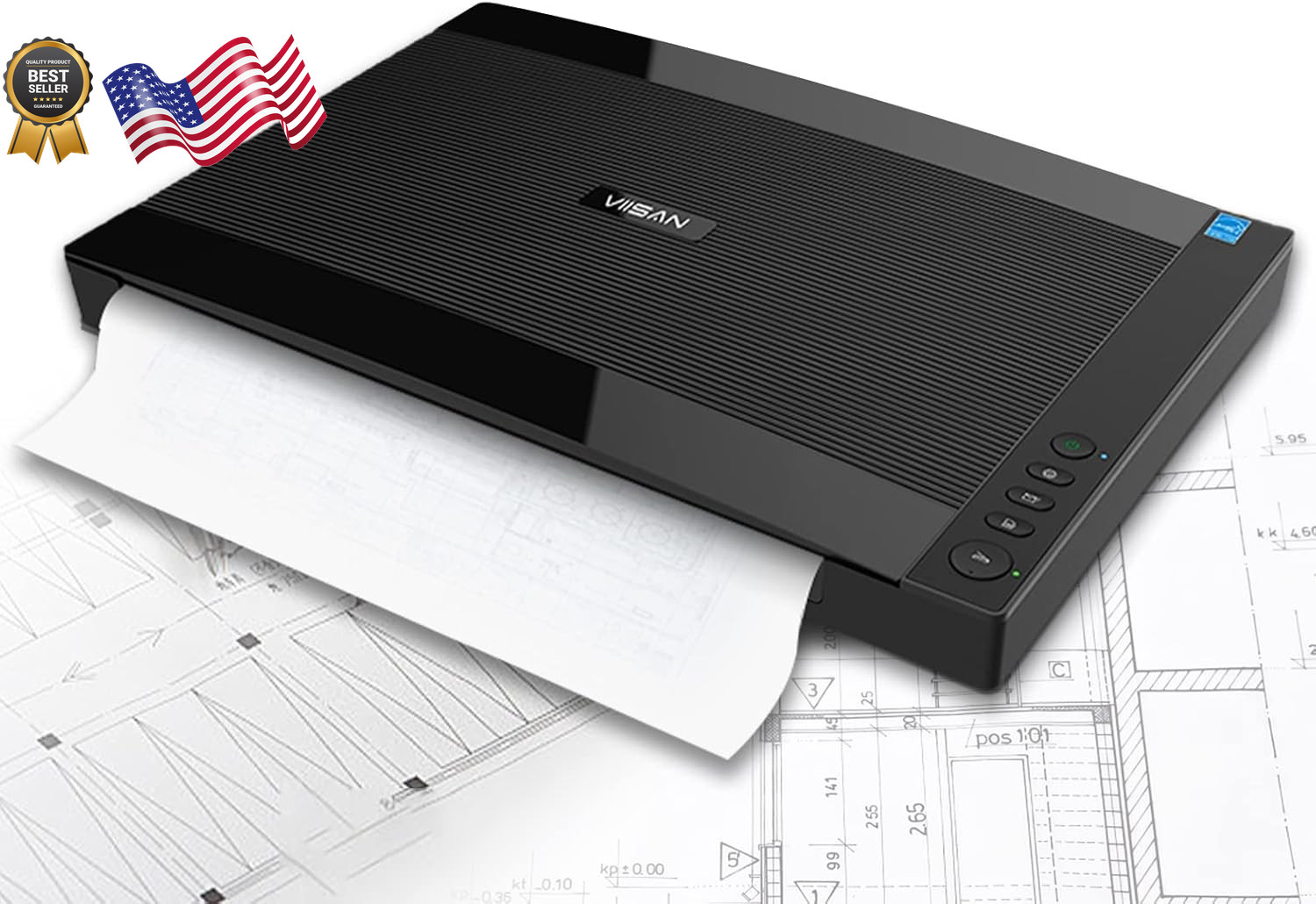 VIISAN 3120 A3 Large Format Flatbed Scanner 1200 DPI Scan 12 x 17 in 8 se NEW