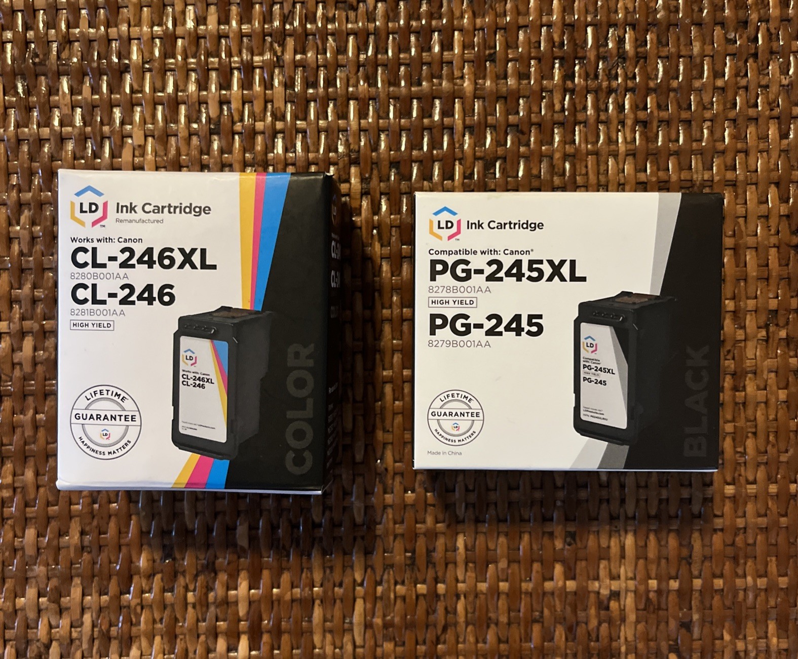 LD Replacement Canon PG-245 & CL-246 Combo Ink Cartdridges (1 Black and 1 Color)