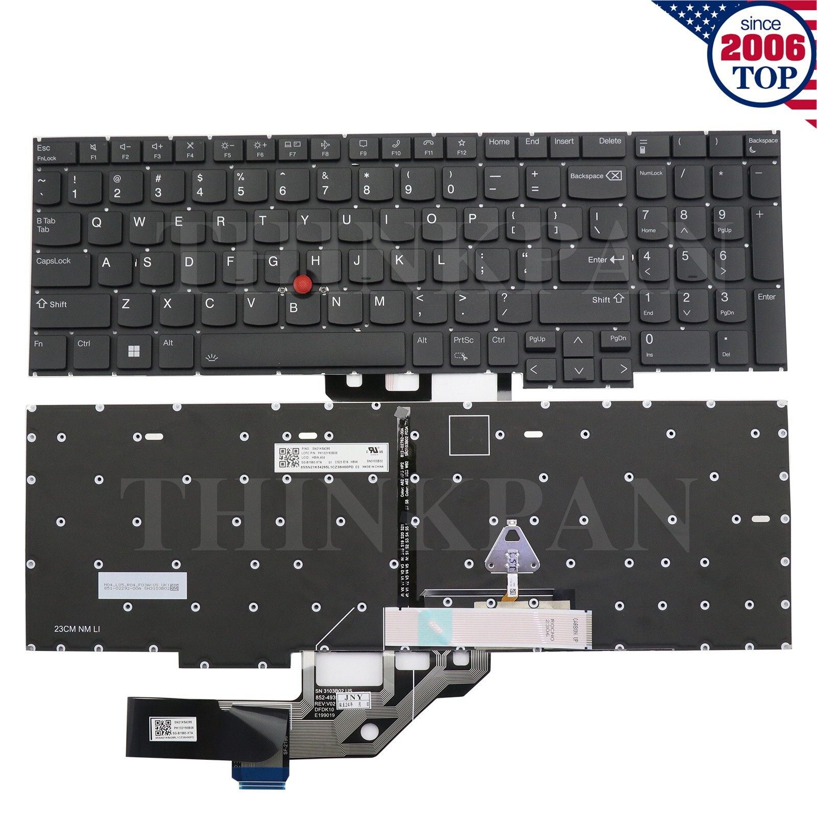 New US Backlit keyboard for Lenovo Thinkpad E16 Gen1 Type 21JN 21JQ 21JT 21JU