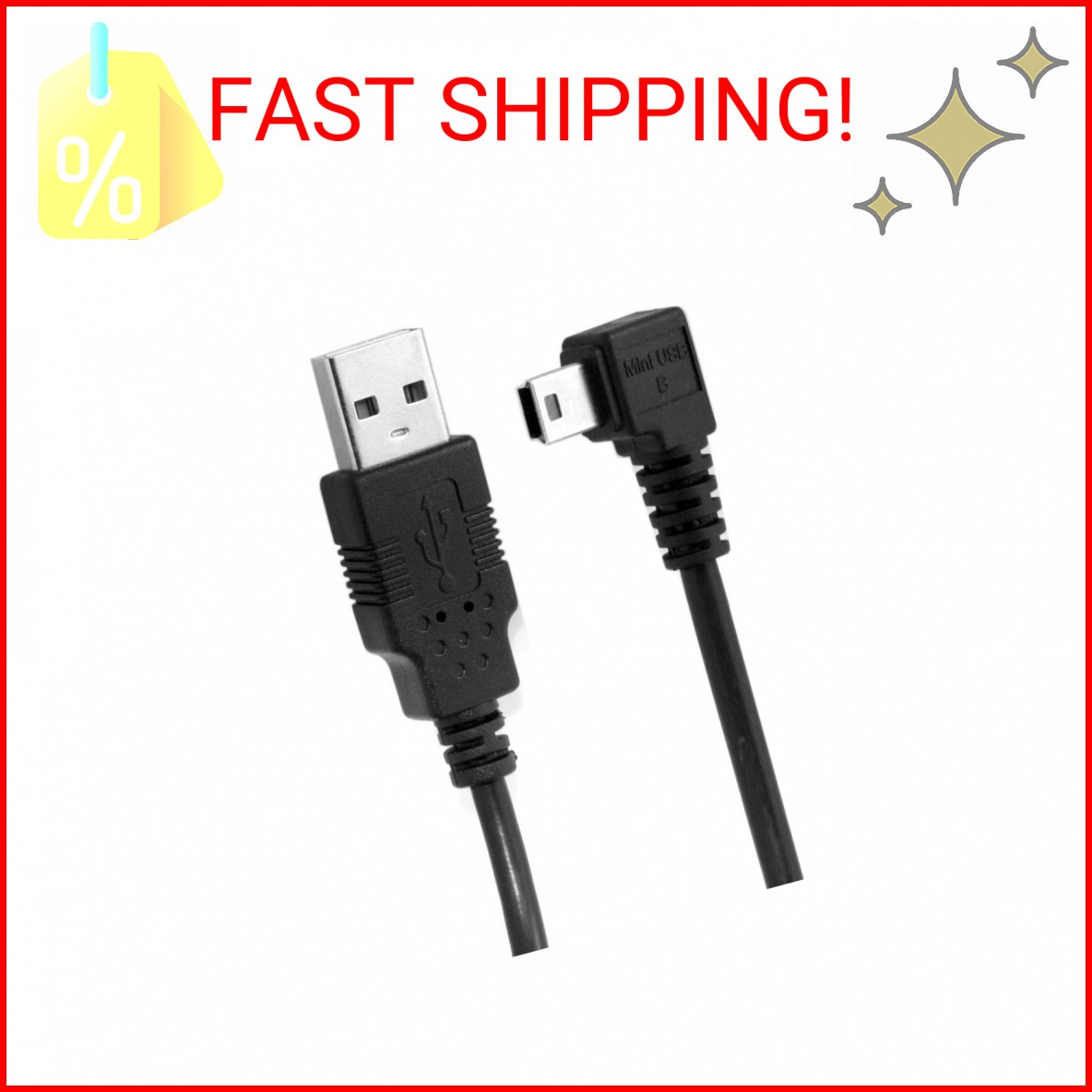chenyang Mini USB Cable USB 2.0 Male to Mini USB 5 Pin Male 90 Degree Left Angle