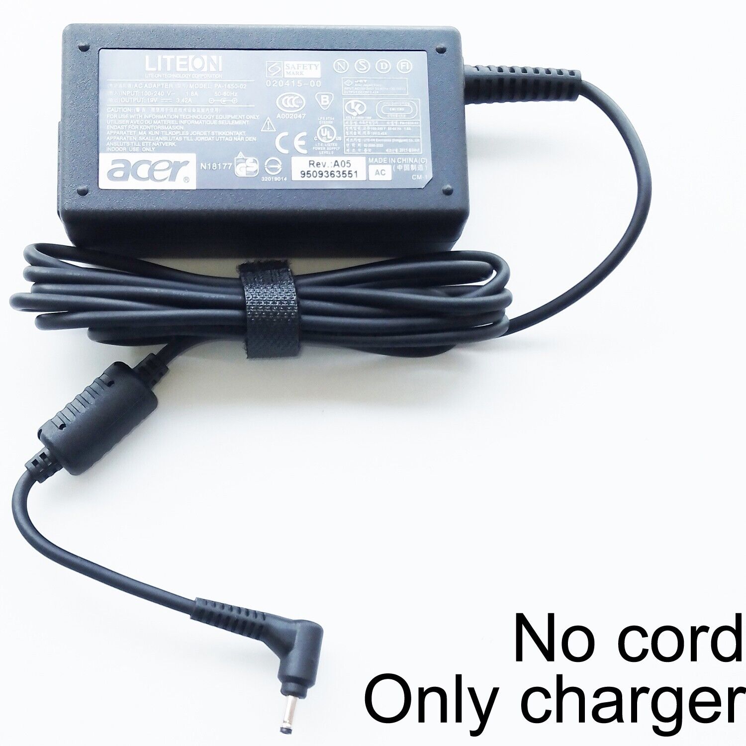 Genuine AC Adapter For Acer Aspire S5-371 S5-391 19V 3.42A 65W Battery Charger