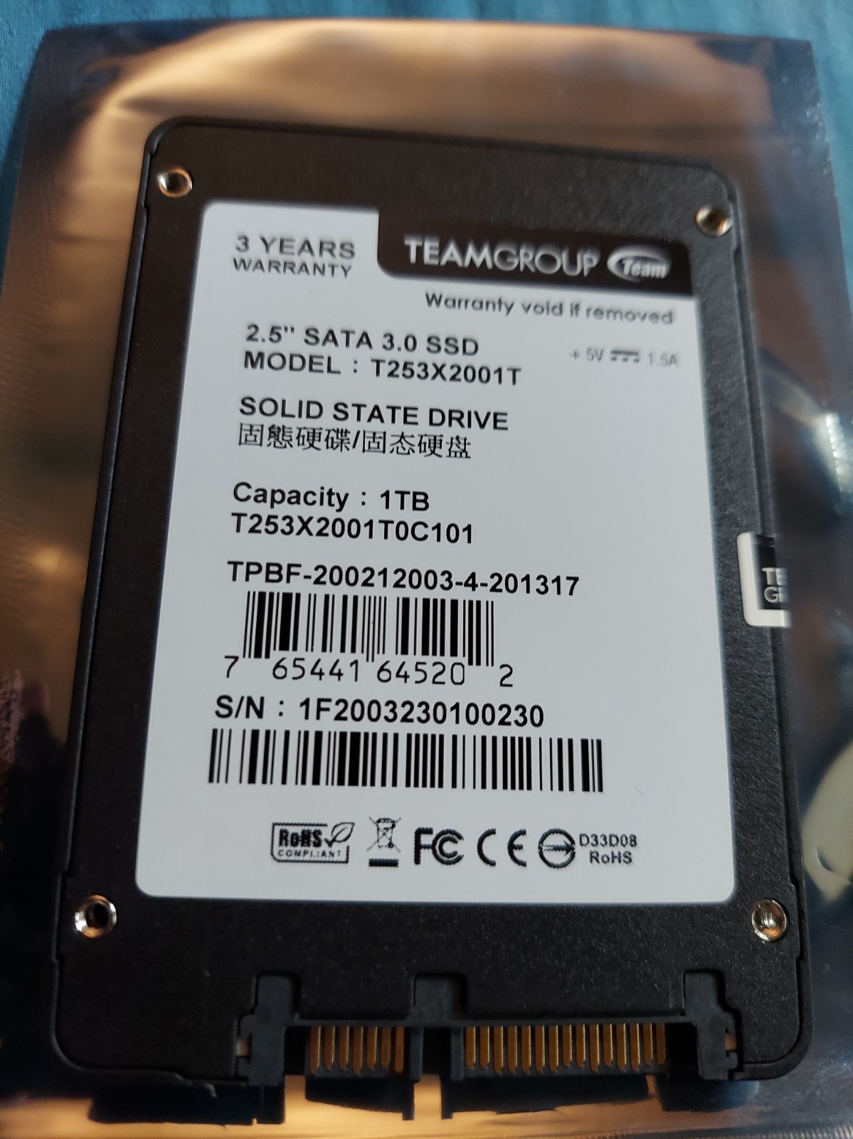 Open Box Tested GOOD TeamGroup GX2 1TB 2.5 SATA Solid State Drive SSD T253X2001T