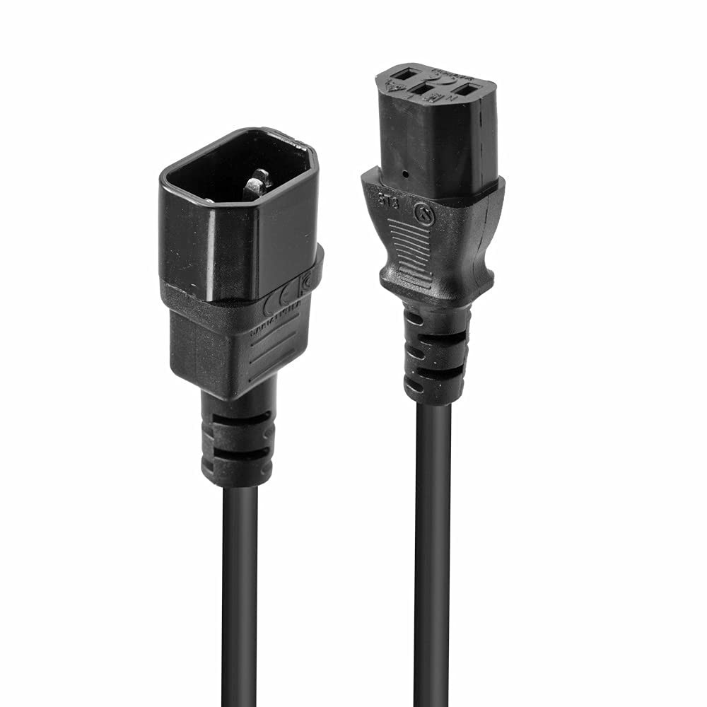 Lindy 0.5m IEC C14 to IEC C13 Extension Power Cable, Black 0.5m Black