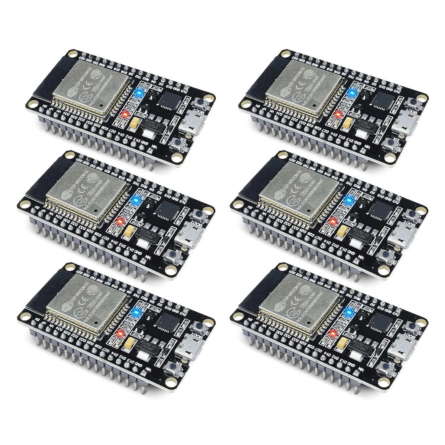 6 PCS 30PIN ESPWROOM32 ESP32S Development Board 2.4GHz Dual Core Micro USB