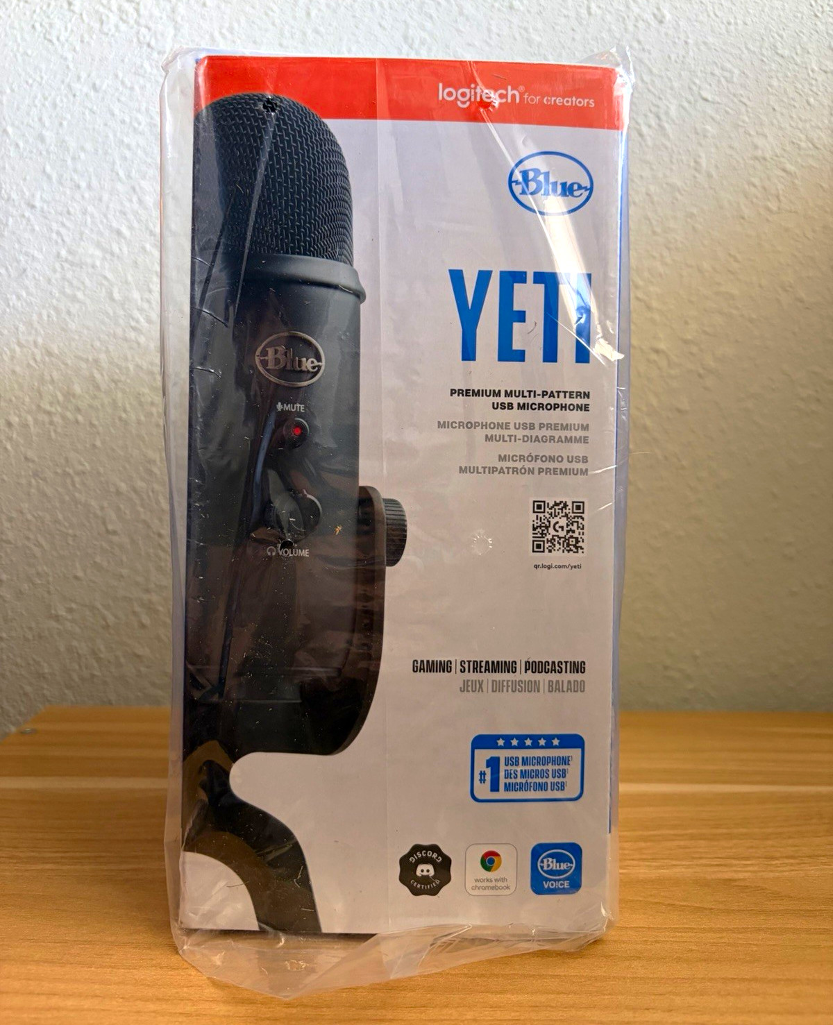 Blue Yeti Multi-Pattern USB Freestanding Microphone, Black FACTORY SEALED