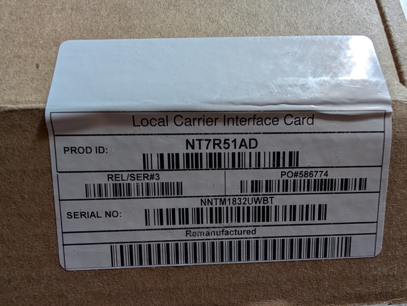 NT7R51AD Genuine Nortel Meridian Rlse Local Carrier I Telecom Communication Card