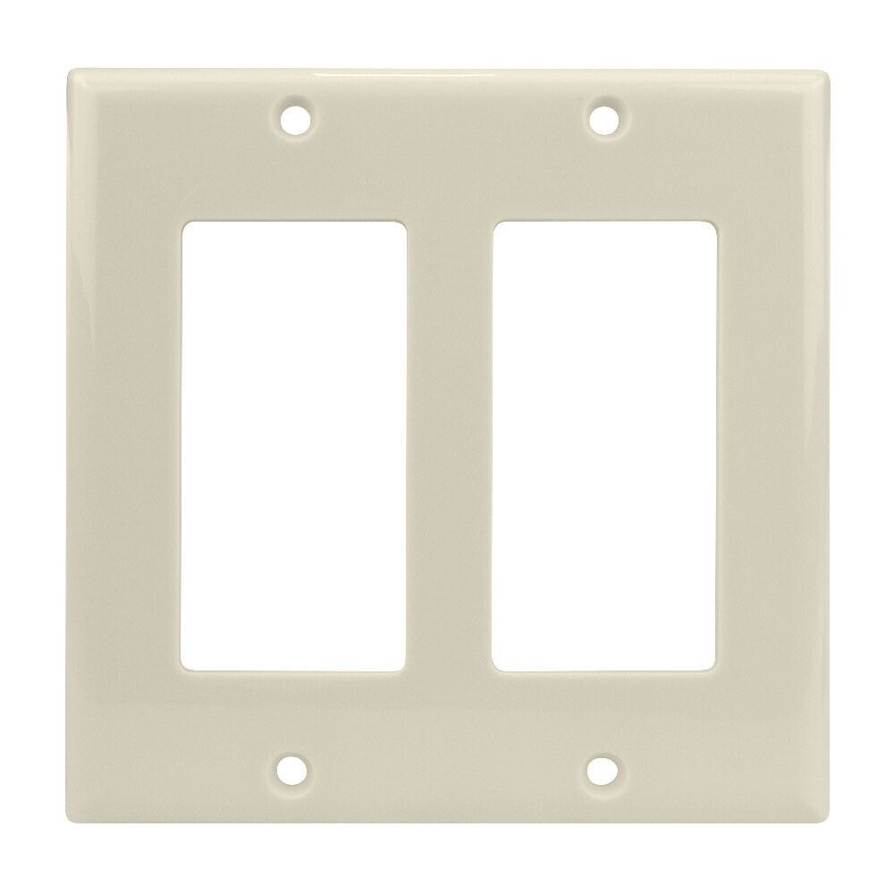 Construct Pro Decorative Double Gang Wall Plate (Light Almond)