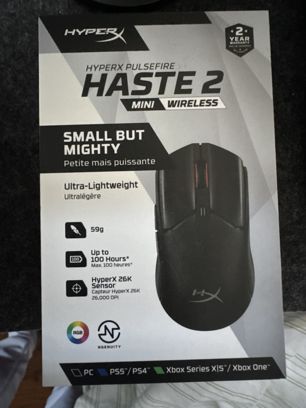 New HyperX Pulsefire Haste 2 Mini Wireless Gaming Mouse Black PF011