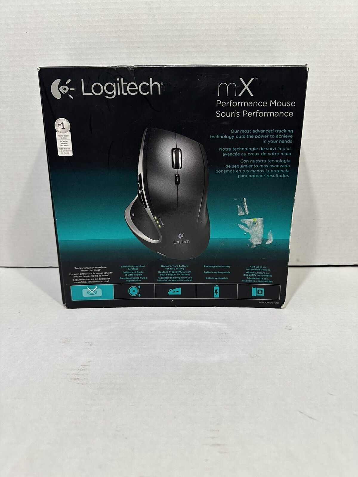 New Logitech Wireless Performance Mouse MX Darkfield Laser Unifying 910-001105