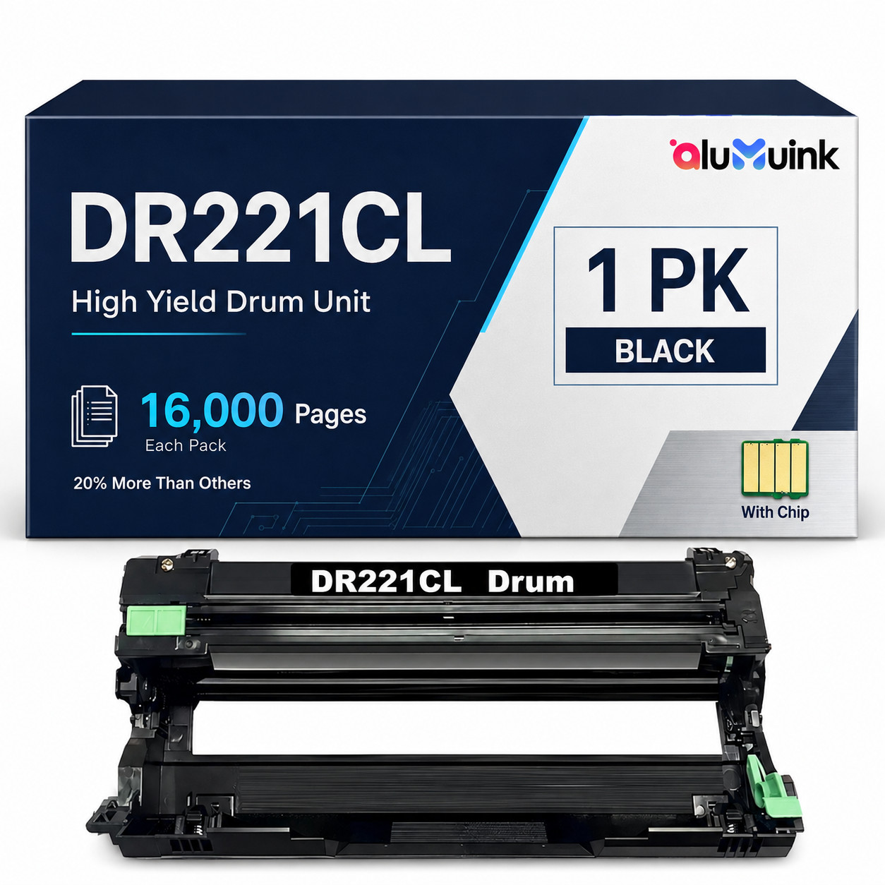 DR-221CL Black Drum Unit replacement for HL-3180CDW MFC-9130CW MFC-9140CDN